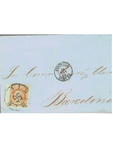 FA8490. HISTORIA POSTAL. 1860, 10 de noviembre. Carta de Santiago de Compostela a Barcelona