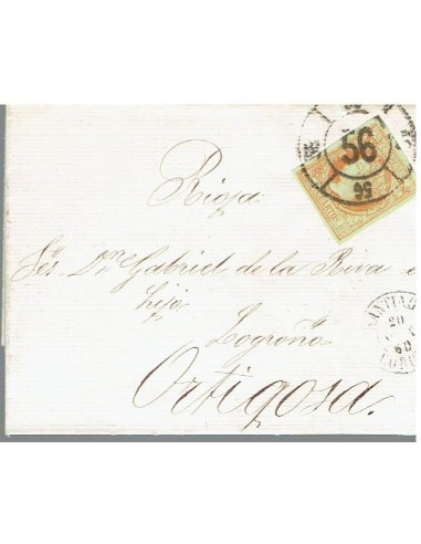 FA8492. HISTORIA POSTAL. 1860, 20 de septiembre. Carta de Santiago de Compostela a Ortigosa