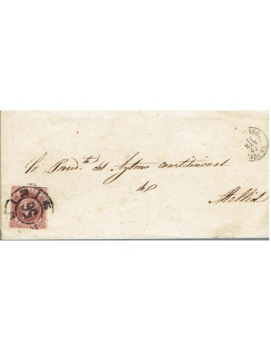FA8493. HISTORIA POSTAL. 1863, 15 de marzo. Carta de Santiago de Compostela a Mellid