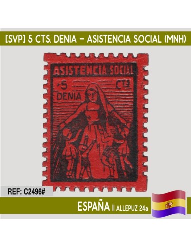 España [SVP] 5 cts. Denia. Asistencia Social (MNH)