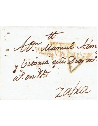 FA8244. PREFILATELIA. 1783, 18 de febrero. Carta completa circulada de Badajoz a Zafra