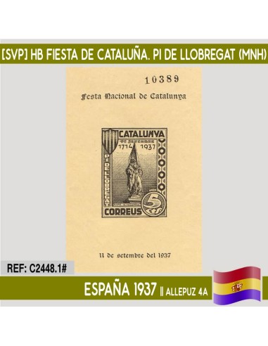 España 1937 [SVP] HB Fiesta nacional de Cataluña (MNH)