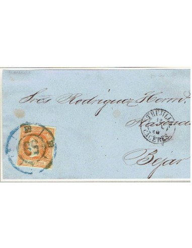 FA8512. HISTORIA POSTAL. 1860, 12 de julio. Carta circulada de Trujillo a Bejar