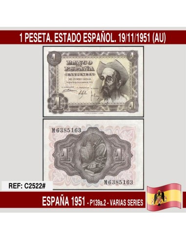 España 1951. 1 pts. Estado Español (AU) P-139a.2