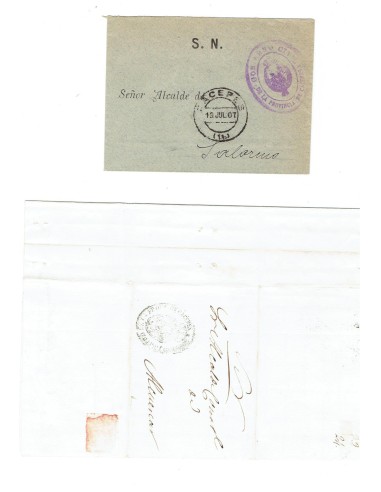 FA7976. HISTORIA POSTAL. 2 sobres postales de correspondencia remitida por Organismos Oficiales
