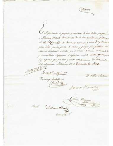 FA7982. HISTORIA POSTAL. 1842, Carta del Servicio Nacional circulada desde Alcuescar