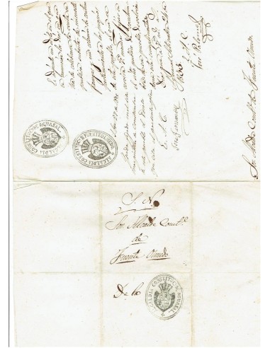 FA7988. HISTORIA POSTAL. 1855. Carta del Servicio Nacional circulada de Aguasal a Fuente Olmedo
