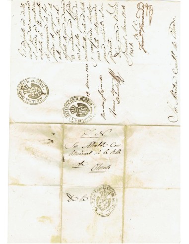 FA7991. HISTORIA POSTAL. 1851. Carta del Servicio Nacional circulada de Aguasal a Olmedo