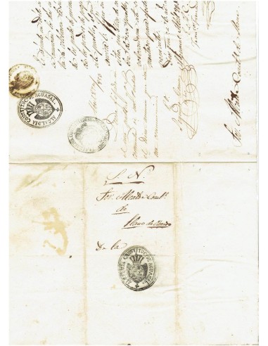 FA7992. HISTORIA POSTAL. 1853. Carta del Servicio Nacional circulada de Aguasal a Llano de Olmedo