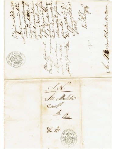 FA7993. HISTORIA POSTAL. 1854. Carta del Servicio Nacional circulada de Aguasal a Llano de Olmedo