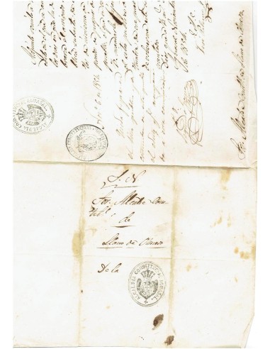 FA7997. HISTORIA POSTAL. 1854. Carta del Servicio Nacional circulada de Aguasal a Llano de Olmedo