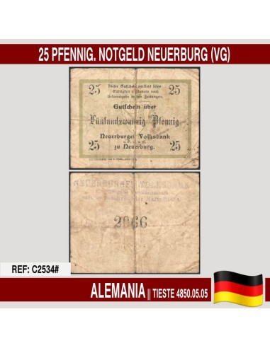 Alemania. 25 pf. Notgeld Neuerburg (VG)
