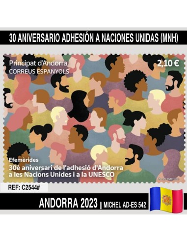 Andorra 2023. 30 aniversario adhesión a  Naciones Unidas (MNH)