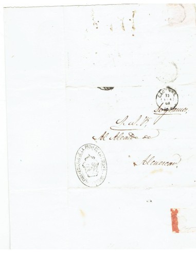 FA7998. HISTORIA POSTAL. 1863, Carta del Servicio Nacional circulada de Caceres a Alcuescar