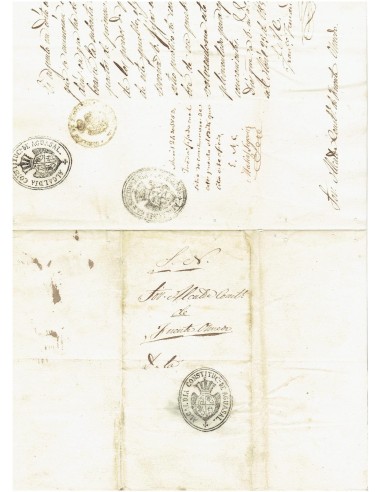 FA8009. HISTORIA POSTAL. 1853, Carta del Servicio Nacional circulada de Aguasal a Fuente Olmedo