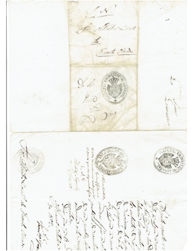 FA8010. HISTORIA POSTAL. 1852, Carta del Servicio Nacional circulada de Aguasal a Fuente Olmedo