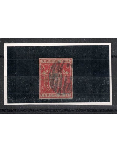 FA8848. HISTORIA POSTAL. 1854, Escudo de España. Valor de 2 reales cancelado con parrilla