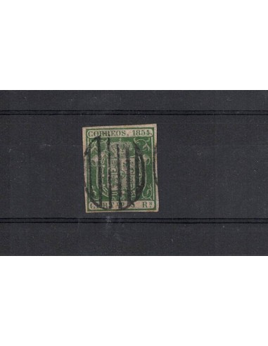 FA8849. HISTORIA POSTAL. 1854, Escudo de España. Valor de 5 reales cancelado con parrilla