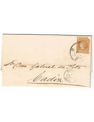 FA8599. HISTORIA POSTAL. 1861, 7 de junio. San Roque a Cadiz