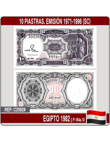 Egipto 1982. 10 piastras. Emisión 1971-1996 (SC) P-184a.10