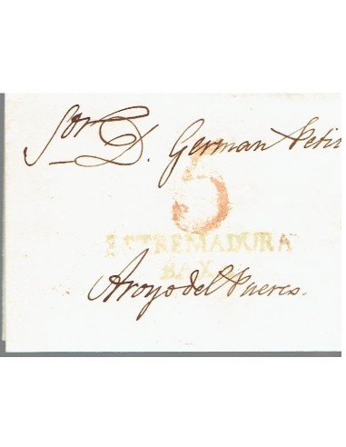 FA8292. PREFILATELIA. 1842, Carta completa circulada de Puebla a Arroyo del Puerco