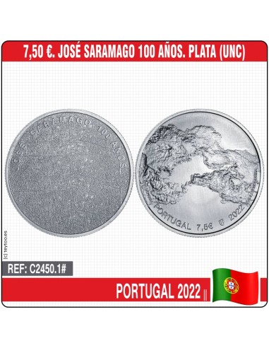 Portugal 2022. 7,50 euros. José Saramago 100 años (UNC)