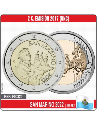 San Marino 2022. 2€. Emisión 2017 (UNC) KM-562