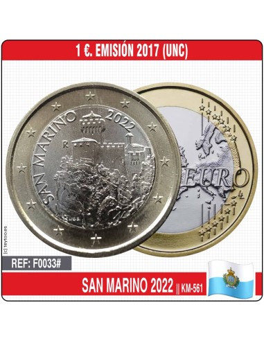 San Marino 2022. 1€. Emisión 2017 (UNC) KM-561