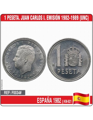 España 1982. 1 pts. Juan Carlos I. Emisión 1982-1989 (UNC) KM-821