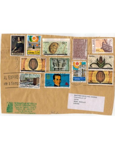 EMS10118. HISTORIA POSTAL. Fragmento postal con franqueo remitido desde Sevilla