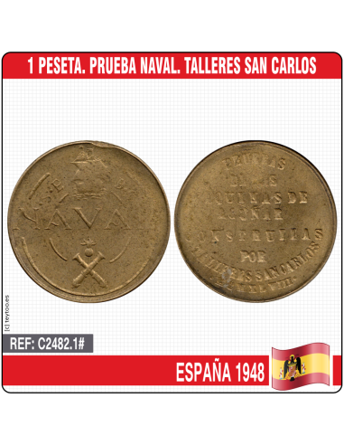 España 1948. 1 pts. Prueba NAVAL. Talleres San Carlos