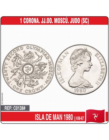 Isla de Man 1980. 1 corona. JJ.OO. Moscú. Judo (SC) KM-67