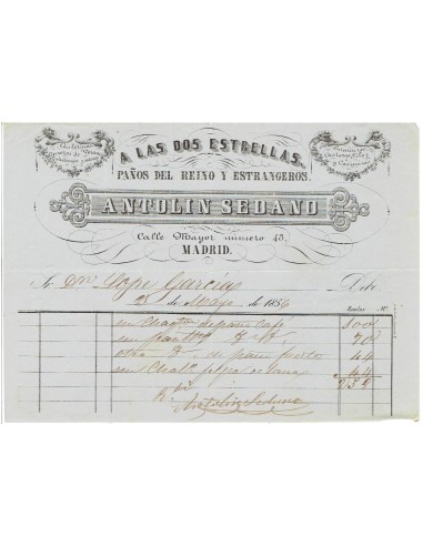 FA8112. DOCUMENTOS. 1856, Factura comercial de la empresa Antolin Sedano