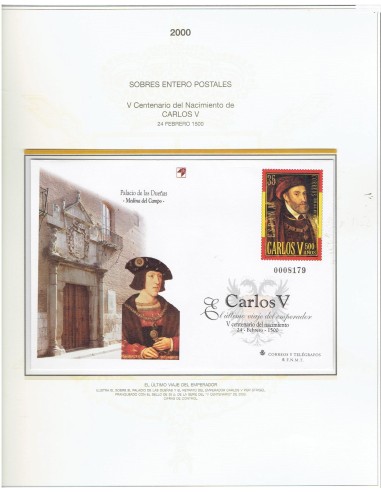 FA9293. HISTORIA POSTAL. 2000, V Centenario del nacimiento de Carlos V