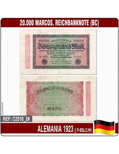Alemania 1923. 20.000 marcos. Reichbanknote (BC) P-85b.2.HH