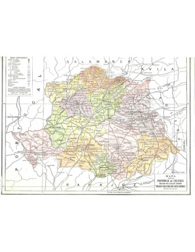 FA9023. CARTOGRAFIA. Mapa de la Provincia de Caceres