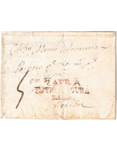 FT0076. PREFILATELIA. 1806, 16 de enero. Carta circulada postalmente en Zafra