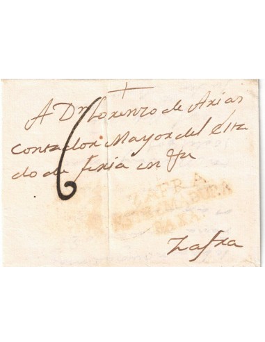 FT0085. PREFILATELIA. 1801. Carta circulada postalmente en Zafra