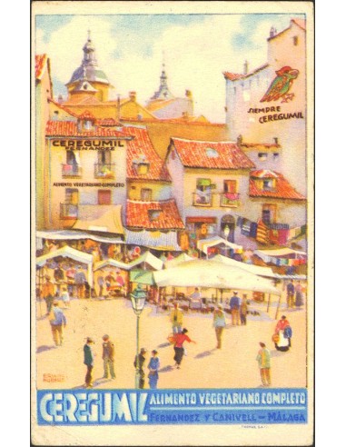 Tarjetas Postales. Sobre 666, 682. 1937. 10 cts y 20 cts. Tarjeta postal ilustrada de OVIEDO a DINAMARCA. MAGNIFICA.