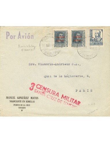 Canarias. Historia Postal. Canarias. Historia Postal. Al dorso tránsito. MAGNIFICA.