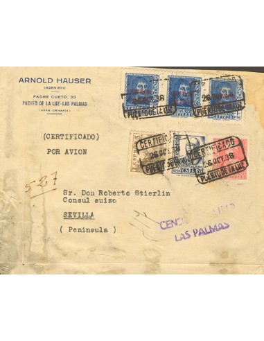 Canarias. Historia Postal. Canarias. Historia Postal. Regular conservación, al dorso tránsitos.
