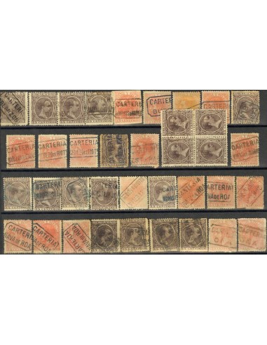 Castilla y León. Filatelia. º210, 219. (1900ca). Colección de carterías de la provincia de BURGOS, generalmente buenas estampa