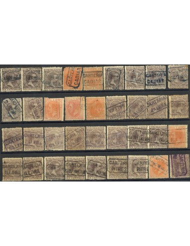 Andalucía. Filatelia. º210, 219. (1900ca). Colección de carterías de la provincia de GRANADA, generalmente buenas estampacione