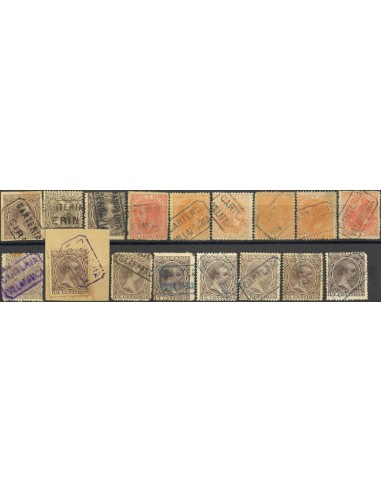 Navarra. Filatelia. º210, 219. (1900ca). Colección de carterías de la provincia de NAVARRA, generalmente buenas estampaciones.