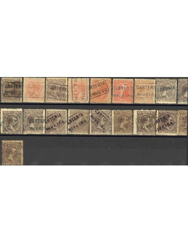Galicia. Filatelia. º210, 219. (1900ca). Colección de carterías de la provincia de ORENSE, generalmente buenas estampaciones.