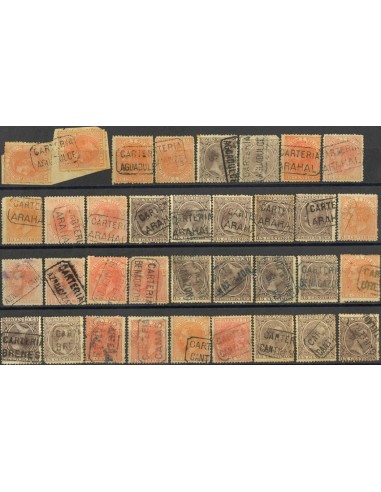 Andalucía. Filatelia. º210, 219. (1900ca). Colección de carterías de la provincia de SEVILLA, generalmente buenas estampacione