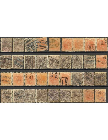 Castilla-La Mancha. Filatelia. º210, 219. (1900ca). Colección de carterías de la provincia de TOLEDO, generalmente buenas esta