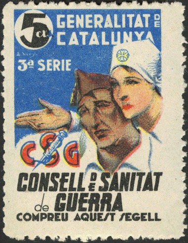 Guerra Civil. Viñeta. *. 1937. 5 cts. CSG, COMPREU AQUEST SEGUELL, 3ª SERIE. MAGNIFICA. (Guillamón 2139).