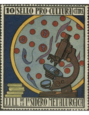 Guerra Civil. Viñeta. *. 1937. 10 cts multicolor. J.J.L.L., PRO-CULTURA. MAGNIFICO Y RARO. (Guillamón 1869).