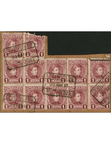 Galicia. Filatelia. Galicia. Filatelia. CERTIFICADO / PONTEVEDRA, doce sellos (un sello defectuoso). MAGNIFICOS.